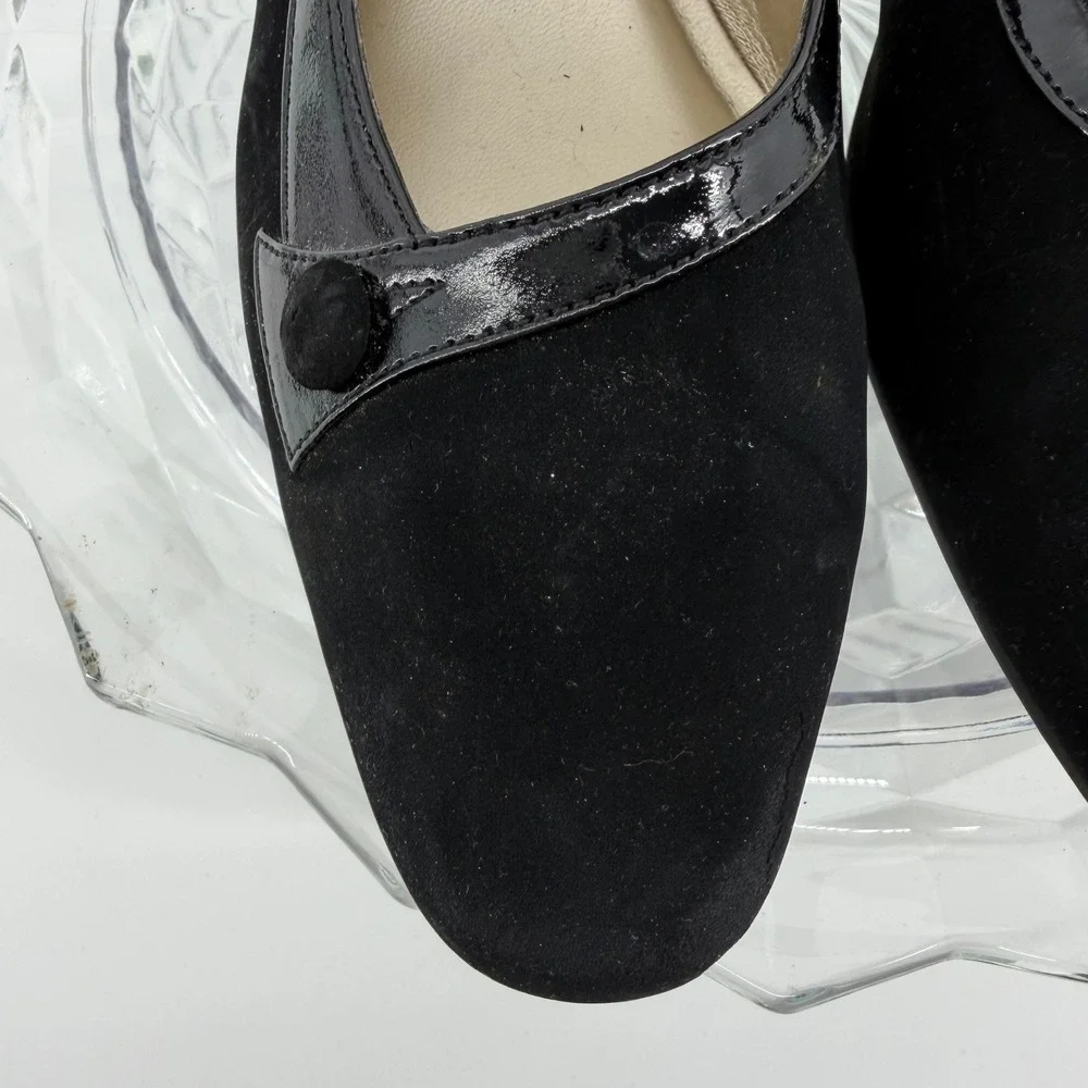 Soft Style by Hush‎ Puppies Black Suede Block Heel Pumps Shoes Womens Size 7.5